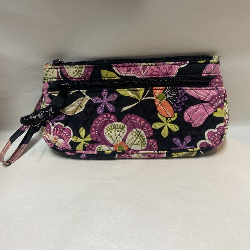 Vera Bradley Wristlet Pirouette Floral Print Outside Zip Pocket 9X4.5
